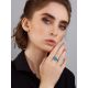 Elegant Silver Reconstituted Turquoise Ring, Ring Size: 6.5 / 17, image , picture 5