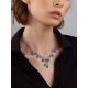 Floral Motif Silver Reconstituted Turquoise Necklace, image , picture 3