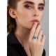 Elegant Silver Reconstituted Turquoise Ring, Ring Size: 6.5 / 17, image , picture 3