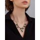 Floral Motif Silver Reconstituted Malachite Necklace, image , picture 3