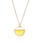 Boho Style Gilded Silver Amber Pendant Necklace The Palazzo, image 