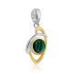 Bicolor Silver Malachite Pendant, image , picture 3