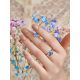 Elegant Silver Blue Crystal Ring, Ring Size: 7 / 17.5, image , picture 3