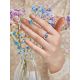 Elegant Silver Blue Crystal Ring, Ring Size: 7 / 17.5, image , picture 5