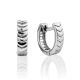 Tire Motif Silver Half Hoop Earrings, image 