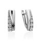 Chic Silver Crystal Earrings, image 