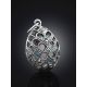 Ornate Silver Crystal Egg Pendant The Romanov, image , picture 2