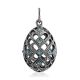 Filigree Silver Crystal Egg Pendant The Romanov, image 