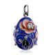 Floral Design Silver Enamel Egg Shaped Pendant The Romanov, image , picture 4