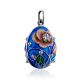 Classy Floral Motif Silver Enamel Egg Pendant The Romanov, image , picture 4