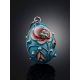 Impeccable Floral Design Silver Enamel Pendant The Romanov, image , picture 2