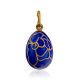 Gilded Silver Blue Enamel Egg Pendant The Romanov, image 
