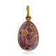 Floral Motif Gilded Silver Enamel Egg Pendant The Romanov, image 