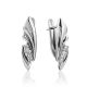 Chic Silver Crystal Earrings, image 