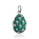Vintage Inspired Silver Enamel Egg Shaped Pendant The Romanov, image , picture 3