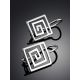 Labyrinth Design Silver Earrings, image , picture 2