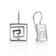 Labyrinth Design Silver Earrings, image 