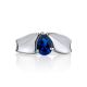 Elegant Silver Blue Crystal Ring, Ring Size: 7 / 17.5, image , picture 4