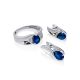 Sleek Silver Blue Crystal Earrings, image , picture 2