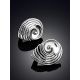 Trendy Shell Motif Silver Earrings, image , picture 2