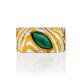 Textured Gilded Silver Malachite Band Ring, Ring Size: 7 / 17.5, image , picture 3