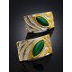 Textured Gilded Silver Malachite Earrings, image , picture 2