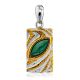 Textured Gilded Silver Malachite Pendant, image 
