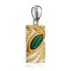 Textured Gilded Silver Malachite Pendant, image , picture 3