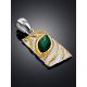 Textured Gilded Silver Malachite Pendant, image , picture 2
