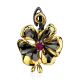 Chic Floral Design Gilded Silver Pendant, image 