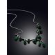 Floral Motif Silver Reconstituted Malachite Necklace, image , picture 2