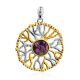 Gorgeous Gilded Silver Charoite Pendant, image 