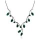 Floral Motif Silver Reconstituted Malachite Necklace, image 