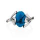 Elegant Silver Reconstituted Turquoise Ring, Ring Size: 6.5 / 17, image , picture 4