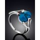 Elegant Silver Reconstituted Turquoise Ring, Ring Size: 6.5 / 17, image , picture 2