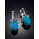 Elegant Silver Reconstituted Turquoise Earrings, image , picture 3