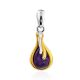 Glossy Gilded Silver Charoite Pendant, image 