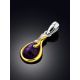 Glossy Gilded Silver Charoite Pendant, image , picture 2
