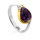 Chic Gilded Silver Charoite Ring, Ring Size: 6.5 / 17, image 