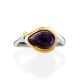 Chic Gilded Silver Charoite Ring, Ring Size: 8 / 18, image , picture 4