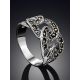 Refined Openwork Silver Marcasite Ring The Lace Collection, Ring Size: 6 / 16.5, image , picture 2