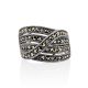 Silver Marcasite Wide Band Ring The Lace, Ring Size: 8.5 / 18.5, image , picture 3
