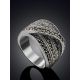 Silver Marcasite Wide Band Ring The Lace, Ring Size: 6.5 / 17, image , picture 2