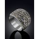 Bold Silver Marcasite Ring The Lace, Ring Size: 6.5 / 17, image , picture 2