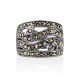 Bold Silver Marcasite Ring The Lace, Ring Size: 6.5 / 17, image , picture 4