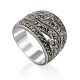 Bold Silver Marcasite Ring The Lace, Ring Size: 6.5 / 17, image 