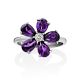 Chic Amethyst Flower Ring, Ring Size: 8 / 18, image , picture 4