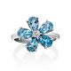 Floral Design Silver Topaz Ring, Ring Size: 6.5 / 17, image , picture 4