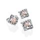 Ornate Silver Pearl Earrings With Crystals, image , picture 4
