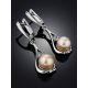 Classy Silver Pearl Drop Earrings, image , picture 2